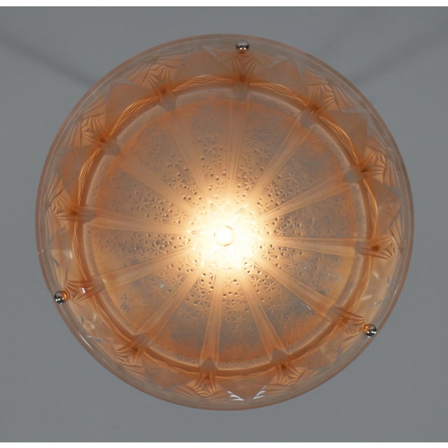 French Art Deco Pendant Light by Hettier Et Vincent & Muller Freres 1930 France For Sale - Image 6 of 10