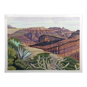 Gordon Mortensen "Apache Trail" Woodcut Reduction Limited Edition 1982
