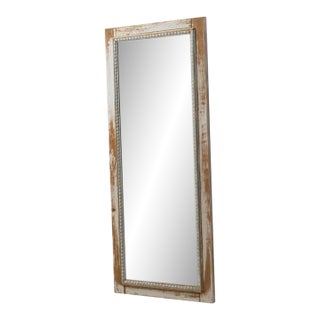 19th Century France Cream Wood Mirror For Sale