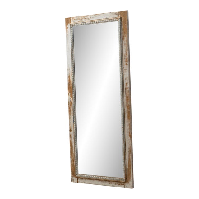 19th Century France Cream Wood Mirror For Sale