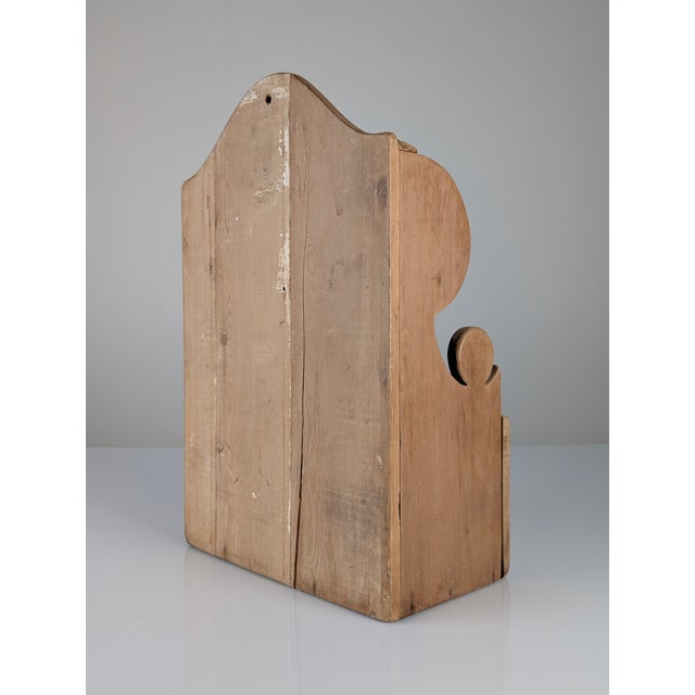 Hand-Carved Folk Art Pine Cutlery Rack with Drawer, 1950s For Sale - Image 9 of 18