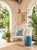 White Vintage Hollywood Regency White Aluminum Palm Tree & Faux Bamboo Armchair For Sale - Image 8 of 12