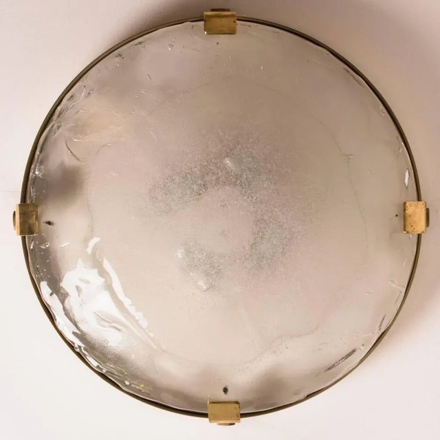 Kalmar Brass and Murano Glass Flush Mount by J. T. Kalmar, Austria, 1960s For Sale - Image 4 of 9