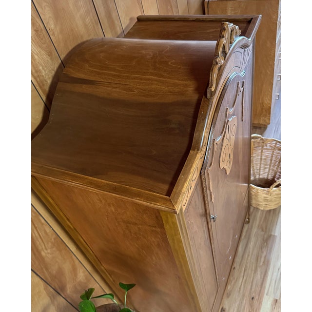 Brown Early 20th Century Walnut Armoire For Sale - Image 8 of 11