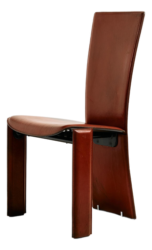 Pietro Costantini Leather Dining Chairs, 1980s, Set of 4