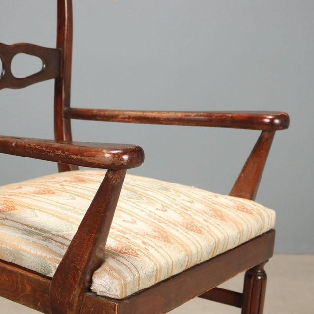 Mahogany Stained Beech Armchair For Sale - Image 3 of 10