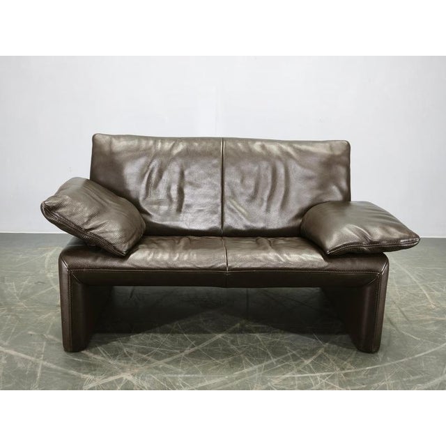 Belgian Full Grain Leather Freestanding Two-Seat Sofa from Jori, 1990s For Sale - Image 13 of 15