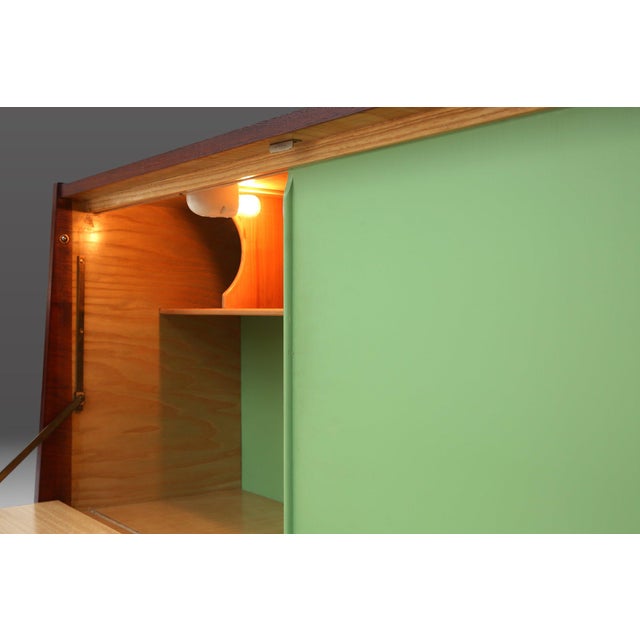 Aqua Mid‑Century Modern Teak Cabinet, Belgium, 1960s For Sale - Image 8 of 15