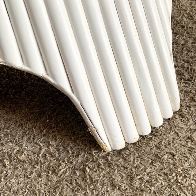 Boho Chic White Rattan Woven Sheaf Circular Glass Top Dining Table For Sale In Miami - Image 6 of 12