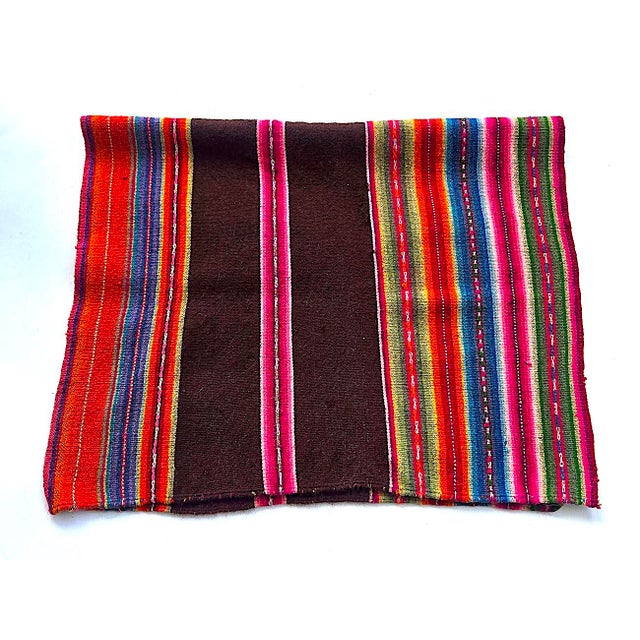 Vintage Peruvian Aguayo Manta Textile/Saddle Blanket For Sale In Miami - Image 6 of 13