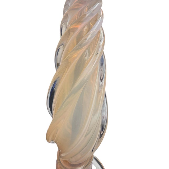Vintage Marbro Hollywood Regency Glass and Gold Table Lamp For Sale In Buffalo - Image 6 of 10