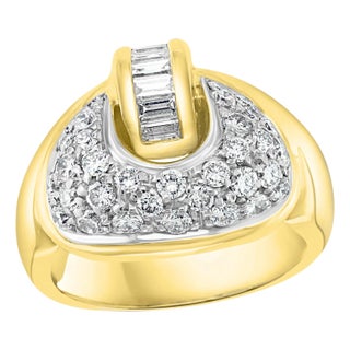 0.75 Carat Diamond Cocktail 18 Karat Yellow Gold Ring For Sale