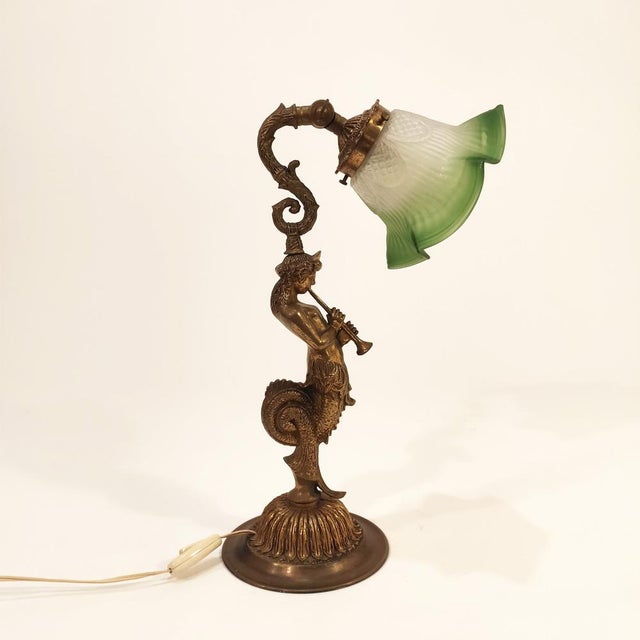 French table lamp or desktop French Empire Circa 1920, representing King Cécrope of Greek mythology in his youth and...