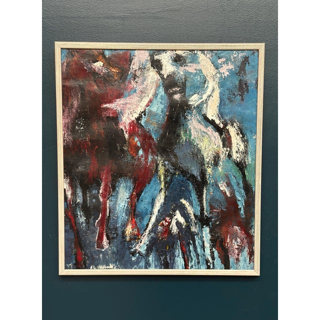E. L. Höglund, Häst, 1950s, Oil Painting on Canvas, Framed For Sale - Image 17 of 18