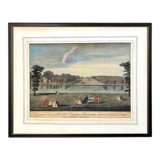 Neoclassical Engraving - Kensington Palace From the Serpentine by Tinney - Early 19th Century For Sale
