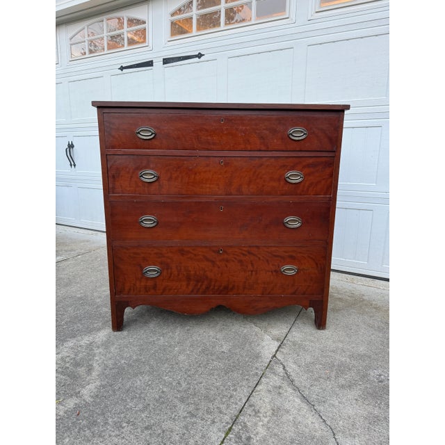 Fantastic 19th century antique Hepplewhite cherry dresser. It has 4 drawers constructed with hand cut dovetails and...