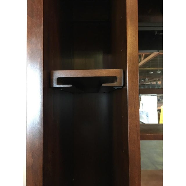 Pottery Barn Laminate Walnut Glass Mirrored Lawyer Bar Hutch