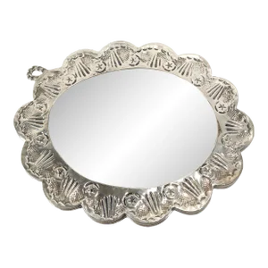 Mid-Century Persian or Indian Middle Eastern Style 900 Silver Courting Mirror