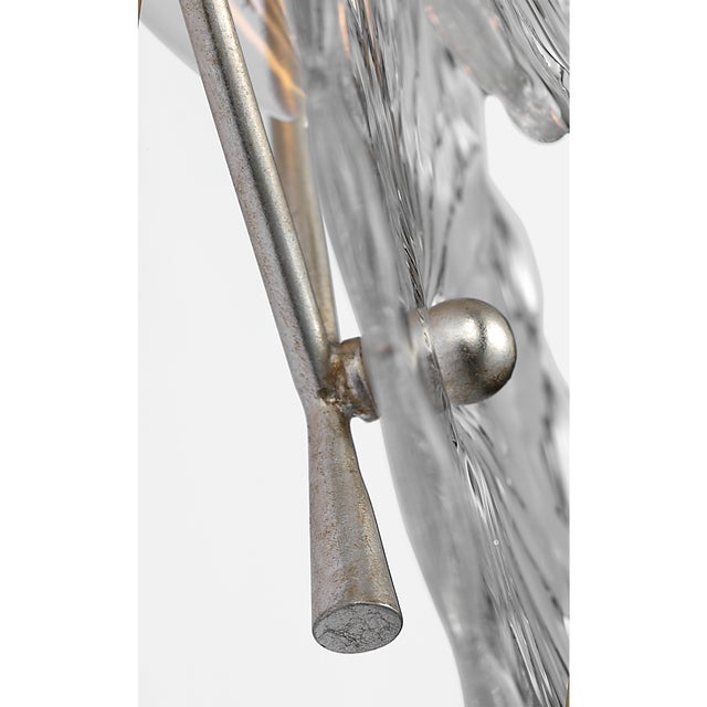 Julie Neill for Visual Comfort Signature Gianna 21" Layered Sconce in Burnished Silver Leaf with Clear Glass For Sale - Image 10 of 13