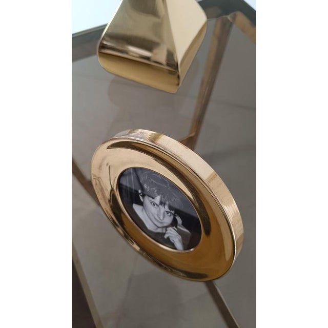 1970s Vintage Italian Round Brass Picture Frame, 1970s For Sale - Image 5 of 14