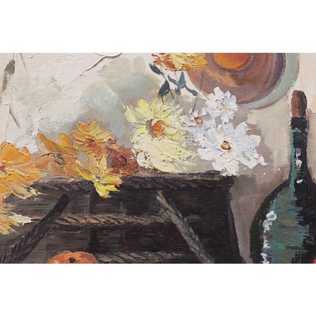 J. Geurts, Still Life with Fruit and Flowers, 1960s, Oil Painting on Canvas For Sale - Image 9 of 11