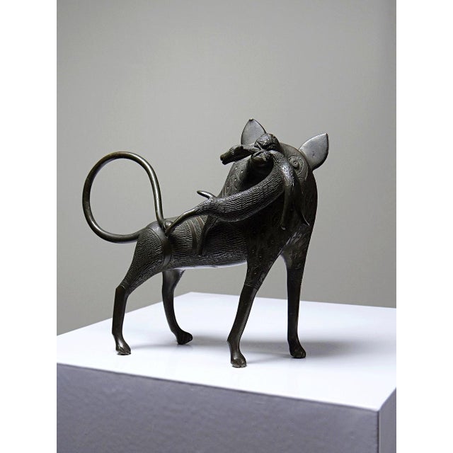 Bronze Lion or Hyena, Dahomey Cotonou, Benin, 1950s For Sale - Image 3 of 15