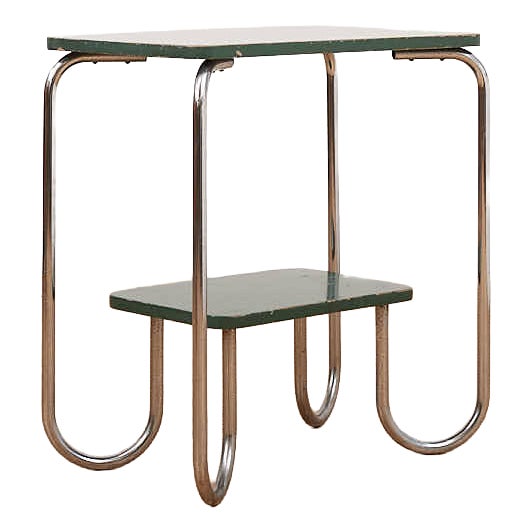 Steel Tube Console in Chrome-Plated Steel Tube and Plywood For Sale