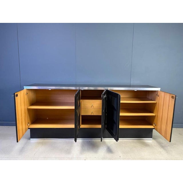 Black Brutalist Credenza, 1970s For Sale - Image 6 of 11