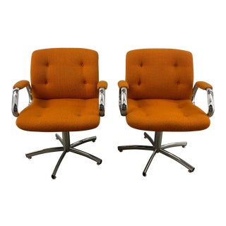 1970s Steelcase Swivel Chairs - a Pair For Sale