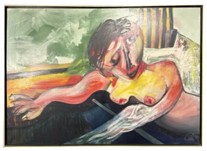 Henri Ren, Immense Expressionist Painting, 1985, Oil on Canvas