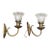 Vintage Brass Sconces With Vintage Gillinder Shade - a Pair For Sale
