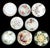This vintage set of 8 mismatched European China dessert plates, originating from England, France and Germany features...