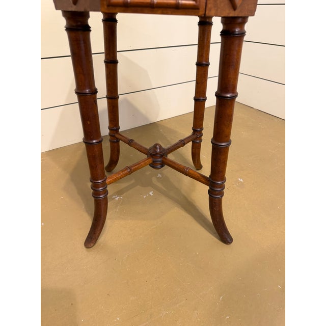 19th Century Faux Bamboo Sewing Table For Sale - Image 11 of 11