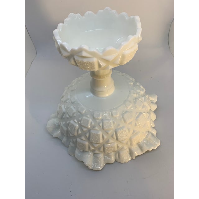 Westmoreland Glass Vintage West Moreland Milk Glass Compote Dish For Sale - Image 4 of 7