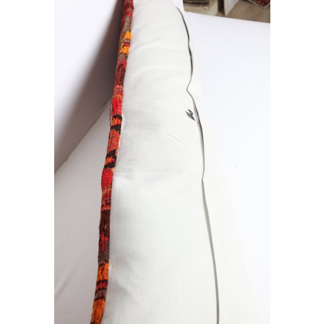 Vintage Oriental Motif Lumbar Cushion Cover -16'' X 53'' For Sale - Image 11 of 12