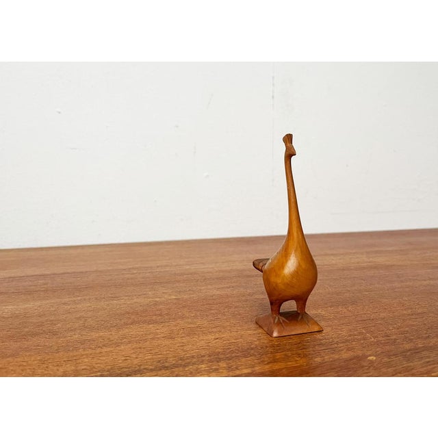 Brown Vintage Wooden Peacock Figurine For Sale - Image 8 of 18