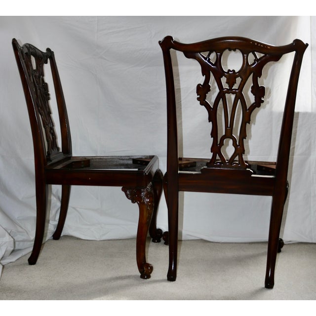 Theodore Alexander Chippendale Mahogany Dining Side Chair Frames - A Pair. These chairs were bought from Theodore...