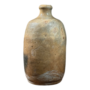 Antique Japanese Tokkuri Seto Ware Ash Glazed Stoneware Vessel