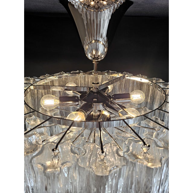 Metal Vintage Murano Glass Chandelier in the style of Barovier, Italy, 1980s For Sale - Image 7 of 12