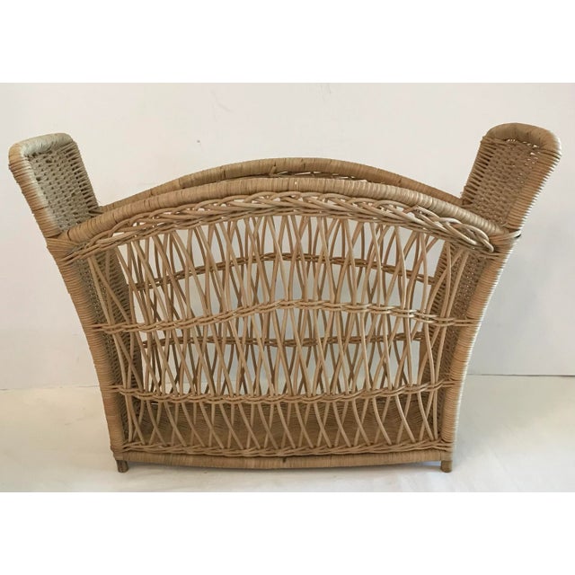 Vintage Wicker Magazine Rack For Sale - Image 9 of 9