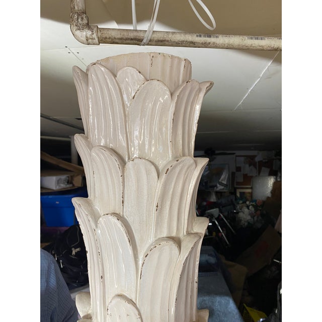 Metal Monumental Continental Glazed Terracotta Palm Tree and Chinoiserie Stove For Sale - Image 7 of 14