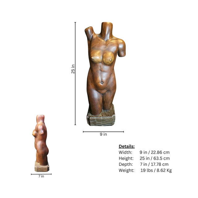 Early 21st Century Hand Carved Nude Female Sculpture For Sale - Image 5 of 5
