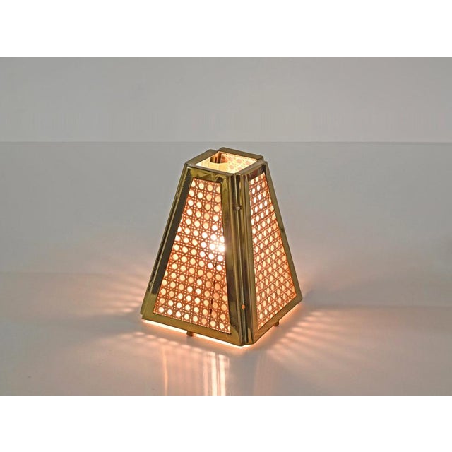 Mid-Century Modern Table Lamps in Gilt Metal and Straw, Italy, 1970s, Set of 2 For Sale - Image 3 of 15