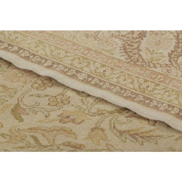 Textile Vintage Turkish Oushak Floral Rug in Soft Ivory, Gold & Beige Hues - Rug & Kilim For Sale - Image 7 of 7