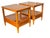 A handsome pair of Hekman mid century modern walnut end tables, dating to the 1960s, showcasing the clean lines,...