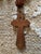 Vintage Large 50 Inch French Roseary Carved Corozo Beads Wooden Cross For Sale - Image 4 of 9
