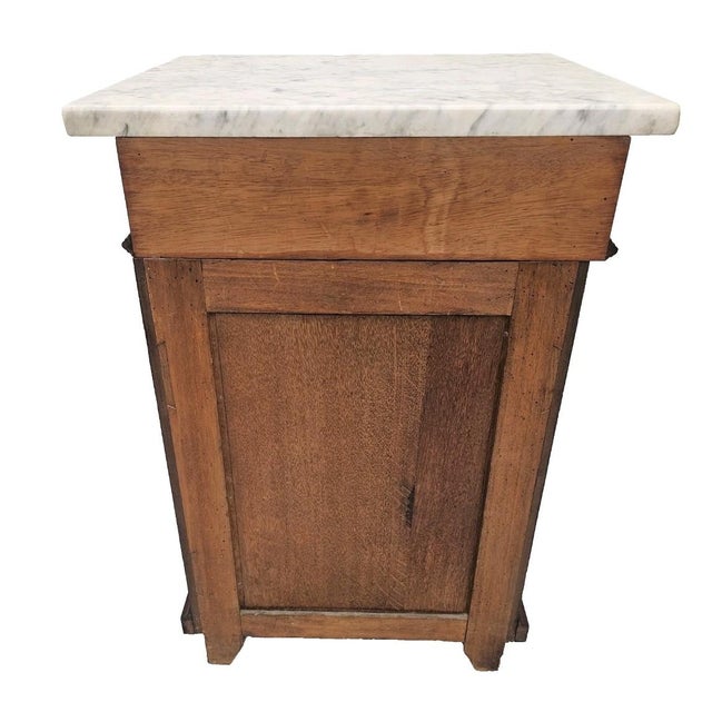 Antique 1890s Marble Top Nightstand Mahogany Victorian Cabinet Stand For Sale - Image 18 of 18