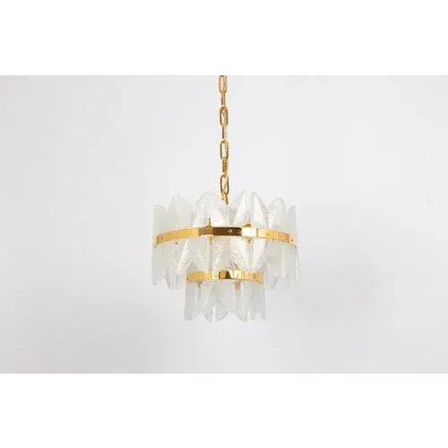 1970s Gilt Brass & Crystal Glass Light Chandelier Corina, Kalmar, Austria, 1970s For Sale - Image 5 of 12