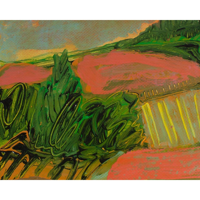 1980s Signed Abstract Acrylic on Paper Painting by Harry Hilson For Sale In Indianapolis - Image 6 of 8