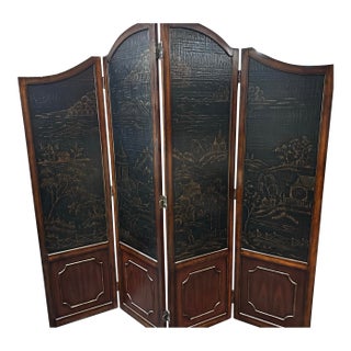 Vintage Ethan Allen Chinoiserie Folding Screen For Sale